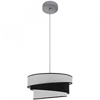 Lámpara Colgante Hara Elegante Cromo/Blanco-Negro 1xE27 Regx35x35 Cm