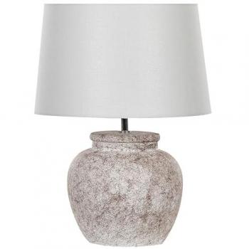 Lámpara de mesa boho de cerámica beige 50 cm con textura agrietada