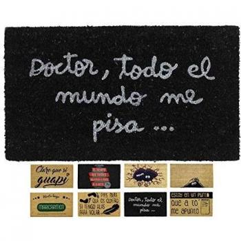 LucaHome - Felpudo de Coco Natural 70x40 con Base Antideslizante, Felpudo de Coco Divertido Doctor Todo el Mundo, Felpudo Absorbente Entrada casa, Ideal para Puerta Exterior o Pasillo