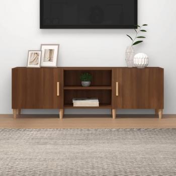 Soporte para TV de madera contrachapada marrón roble 150x30x50 cm