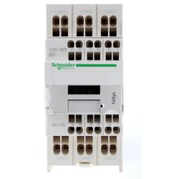 Contactor Auxiliar Schneider Electric TeSys CAD, 3 NA + 2 NC, 24V CC-AR, Antiparasitario con Resorte