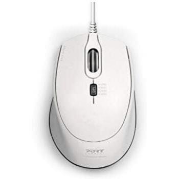 Ratón Silencioso USB-A / USB-C, 3600 DPI, Blanco