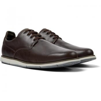 CAMPER Smith Casual Shoes for Men - Brown, Size 39, Smooth Leather/Cotton Fabric