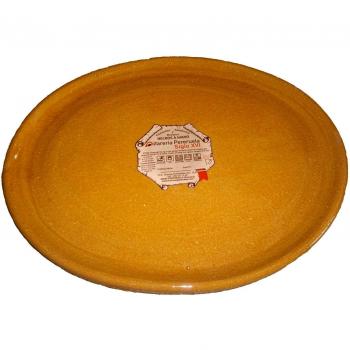 Alfarería Pereruela Siglo XVI APPLOVA40 - Plato ovalado de barro refractario auténtico , 40 cm