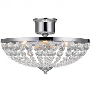 Lámpara de techo GRÄNSÖ, cromo, 3 luces, cristal claro, tipo E14