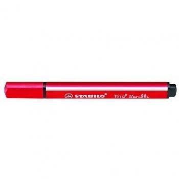 Rotulador escolar ergonómico triangular con sistema de amortiguación en la punta STABILO Trio Scribbi - Caja con 5 unidades - Color rojo