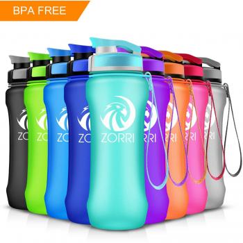ZORRI Botella de Agua Deportiva- 1l/1.2 Litro/800ml/ 600ml- Tritan Sin BPA & Reutilizable Ecológico Plástico con Filtro para Niños,Apertura con un Solo botón-Cámping,Senderismo,Viajes,Oficina,Colegio