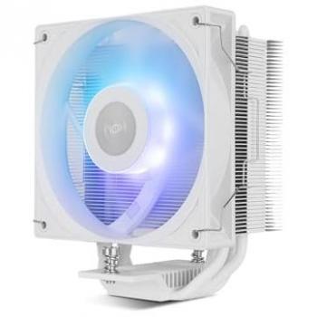 Disipador de CPU Nox Hummer R-400 ARGB Blanco 120mm, Compatible Intel LGA1700/1200/115x y AMD AM5/AM4, TDP 235W, Iluminación ARGB