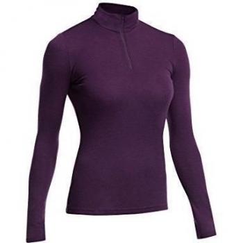 Icebreaker Shirt Langarm Everyday Longsleeve Half Zip - Top interior térmico para mujer, color morado, talla S