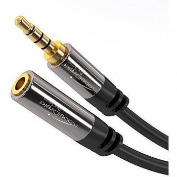 KabelDirekt – 0,5m Cable de Extensión 3,5mm 4 Pin Jack