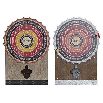 Abrebotellas DKD Home Decor Marrón Multicolor Hierro Plástico Madera MDF 27,5 x 4 x 40 cm
