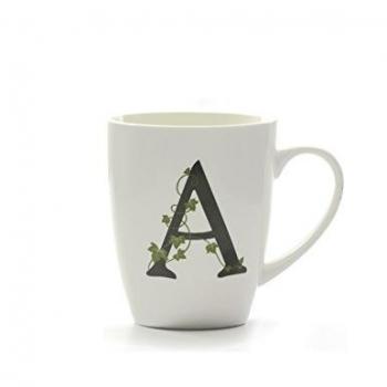 La Porcellana - Taza, diseño de Letra A, Color Blanco