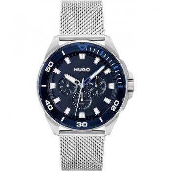 Hugo Fresh 1530287 Reloj Multifunción para Hombre con Correa de Malla de Acero