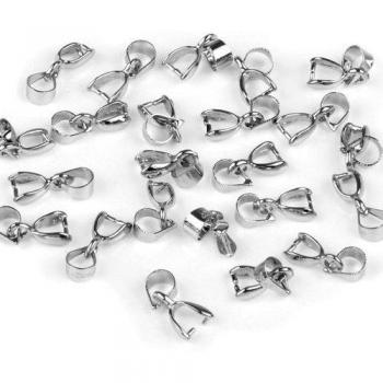 Ecloud Shop 25 X Fornituras Accesorios pa Colgante 9x6mm Tono Plata