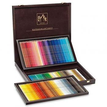 Lápiz de color acuarelable Caran d'Ache Supracolor - 120 colores en caja de madera