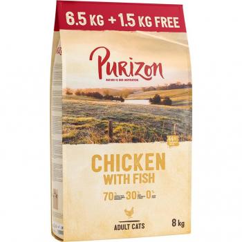 Purizon Adult con pollo y pescado, sin cereales - 6,5 kg + 1,5 kg gratis