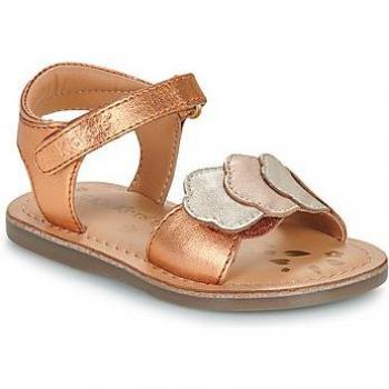 Kickers Dyastar Girls' Orange Leather Sandals