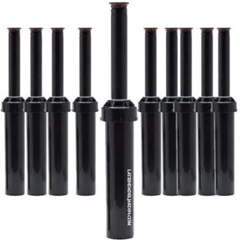 Pack 10 Difusor de Riego LPS410 con Alcance de 3 Metros, Altura de 10 cm, Toberas Intercambiables y Ángulo Ajustable