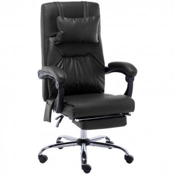 Silla de Oficina Masaje Cuero Sintético Negra
