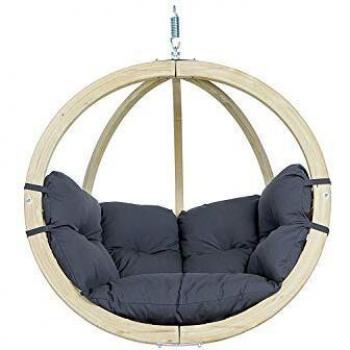 AMAZONAS Globo Hanging Chair with Luxury Anthracite Grey Cushions