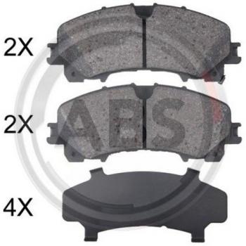 Juego de 4 pastillas de freno A.B.S. 35062 para frenos de disco