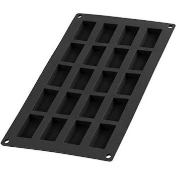 Lékué Multicavidad Negro Molde Gourmet Financier CAV, Silicona, 20 cavidades