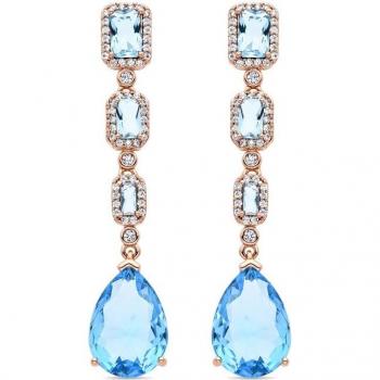 Pendientes Luxenter Nafou con Circonita Multicolor acabados en oro amarillo de 18K