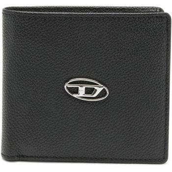 Diesel Men's Black Grained Leather Wallet with Logo