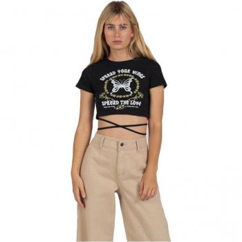 Camiseta de Manga Corta Mujer 24COLOURS Negro