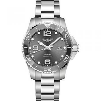 Longines HydroConquest 43mm Automatic Diver's Watch with Grey Sunray Dial and Stainless Steel Case
