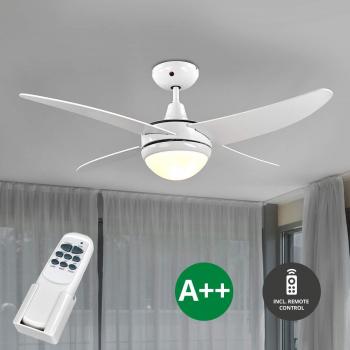 Ventilador de techo con luz Finnley blanco