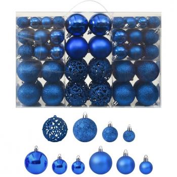 100-Piece Blue Christmas Ball Set