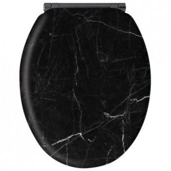 Tapa para Inodoro Gelco Negro - Tapa de inodoro de color negro, diseño moderno, fabricada en material resistente, fácil instalación, compatible con la mayoría de los modelos estándar