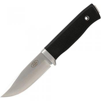Fallkniven F1 Pro Survival Fixed Blade Knife, 3.75in Drop Point, Satin Finish, Black Kraton Handle