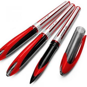 Uni-Ball Aire - 0.7mm Medio Punta Redonda - 3 Pack - Rojo - UBA-188-L