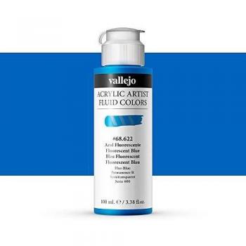 Vallejo : Fluid Artist Acrylic Paint : 100ml : Fluorescent Blue