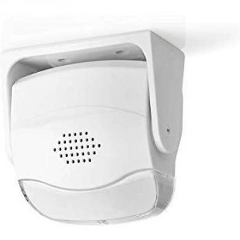 Nedis Alarma Detector de Movimiento Alarma de Movimiento de Puerta de Entrada | Montaje en el Techo o en la Pared | Timbre Blanco