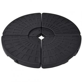 vidaXL Umbrella Base Fan-shaped 4 pcs Black
