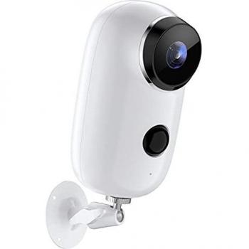 Camara Vigilancia WiFi Exterior Inalámbrica con Batería Recargable, Cámara IP 1080P con Detección de Movimiento PIR, HD Visión Nocturna, Audio Bidireccional,Gran Angular de 130°, Prueba Agua de IP65