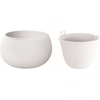 Maceta Redonda con Deposito Splofy Bowl de Plastico en Color Violeta 47,8x47,8x30 Cm - Prosperplast