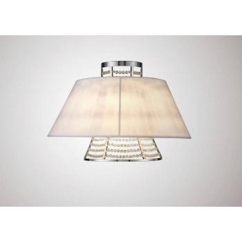 Aplique Davina de pared con pantalla blanca, 2 luces, cromo pulido y cristal