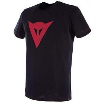 Dainese Speed Demon Camiseta de Manga Corta, 100% algodón, Negro/Rojo, XS Hombres