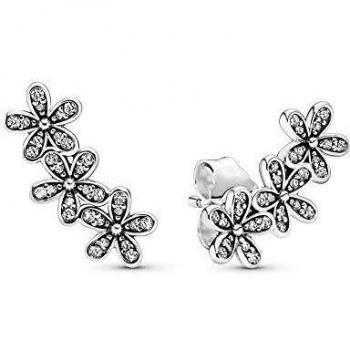 Pandora Dazzling Daisy Flower Stud Earrings in Sterling Silver with Clear Cubic Zirconia
