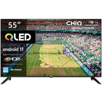 Smart TV CHiQ U55QG7V de 55 Pulgadas, Pantalla QLED, resolución 4K UHD, con Dolby Vision HDR10, compatibilidad con Alexa y Asistente de Google, conectividad Bluetooth 5