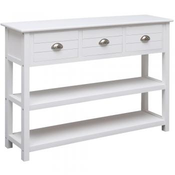 Armario aparador blanco 108x30x76 cm madera maciza de Paulownia