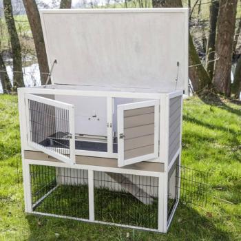 Casa para roedores Kerbl Lucky con fondo de metal, dimensiones 115x65x100 cm, color blanco y multicolor