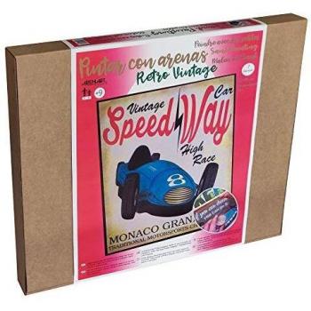 Arenart | 1 Lámina con Mónaco Grand Prix 38x46cm | para Pintar con Arenas de Colores | Manualidades para Adultos y Jóvenes | Dibujo Fácil | Pintar por números | +9 años