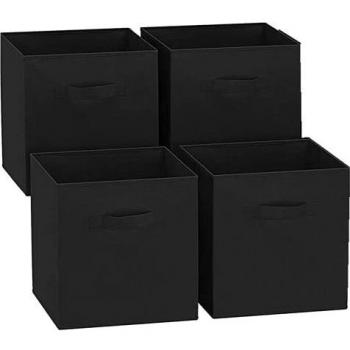 GREATOOL Caja de Almacenaje Plegable, Pack 4 Unidades, 31x31x31cm, Cajas organizadoras en Tela, Caja para organizar Ropa, Juguetes y Sábanas en Armarios