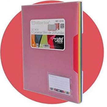 Set Box Vital Colors con 5 carpetas de 20 fundas Office box