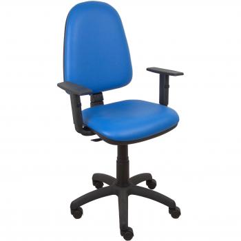 Silla de Oficina Ergonómica con Brazos Regulables y Tejido Similpiel Azul